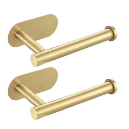 2 stk. Toiletpapirholder Rustfrit Stål Papirhåndklædeholder Vægmonteret Rulleholder til Badeværelse Guld