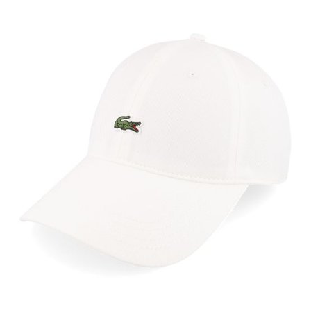Lacoste - Vit unconstructed Keps - Small Logo White Dad Cap @ Hatstore
