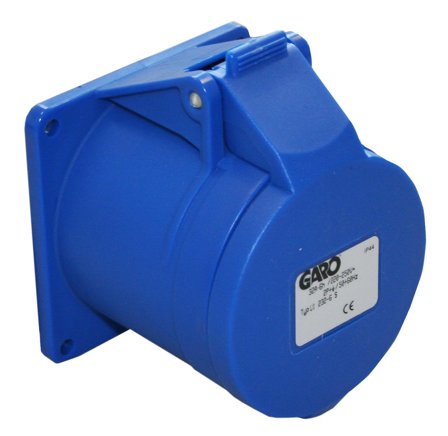 Garo UI 332-9 S Paneluttag IP44, 4-polig, 32A Blå, 9 h, Anslutningsdon & kablar