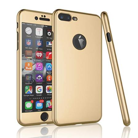 Stilfuldt smart beskyttelsescover til iPhone 7 PLUS (høj kvalitet) Guld