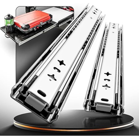 1 par 400 mm kraftiga lådskenor, belastningskapacitet upp till 120 kg, utan lås