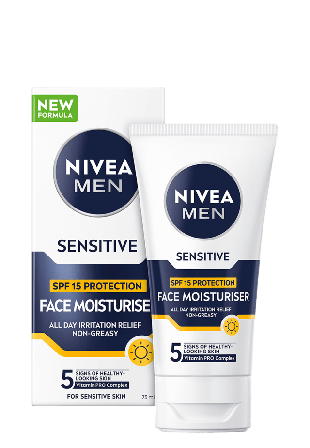 NIVEA Ansiktskräm Sensitive Moisturiser SPF15 75 ml MEN Ansikte Herr 75ML