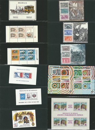 Europa - Samling af over 600 forskellige miniark i 1 kasse - Postfrisk