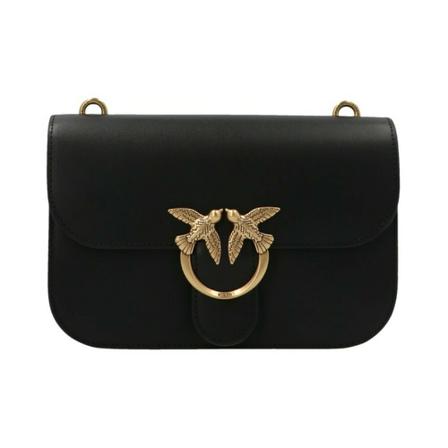 Pinko, Love Bell Simply CL Vit. Seta BAG Zwart, Dames, Maat:ONE Size