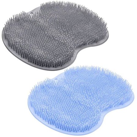 2-PACK Dusch Fot Skrubbmatta Ryggtvätt Rygg Exfolierande Bad Tvättdyna Väggmonterad Halkfria Sugkoppar Fot Skrubber
