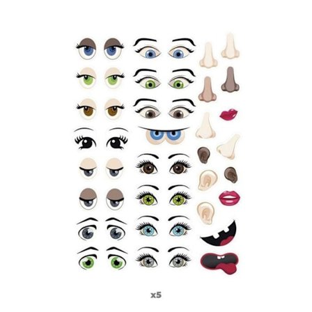 620 selvklæbende klistermærker - øjne og ansigt