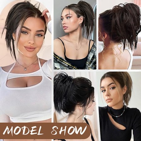 1B Pink# Clip in Ponytail Extension - Volumizer Claw Clip Hairpiece