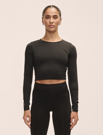 Casall Graphic Crop Long Sleeve - Black - S