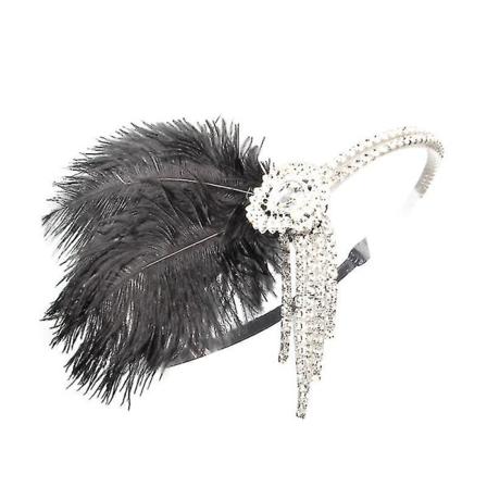 Hodebånd for kvinner, hodeplagg, maskerade, nattklubb, fest, hodepynt, hårtilbehør til Halloween (svart)