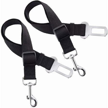 Justerbar Premium Svart Nylon Hundsele, Hundbälteskoppel, 2-pack, för Bil, Fordon, Säkerhet