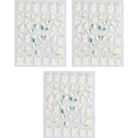 Nagelklistermärke 5d utsökt präglade nageltillbehör självhäftande nageldekoration blomster snidning design akrylnagel