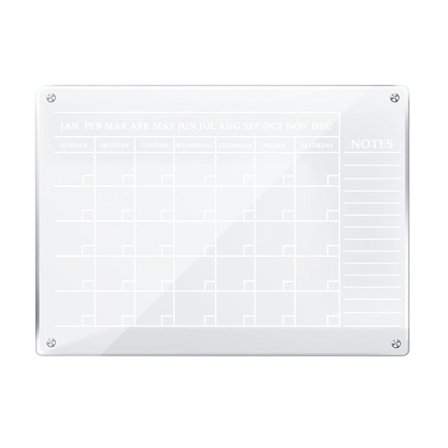 Hemmaverktyg Torr-Torka Kalender Plan Vittavla Transparent Akryl Magnetisk Kalender Torr-Torka Tavla Magnetisk Kylskåpsdekal