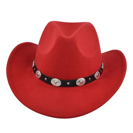 Klassisk Cowboy Hat Retro Jazz Hat Etnisk Uld Top Hat Filt Hat Retro Faux Fåreskind Hat Cowboy Hat