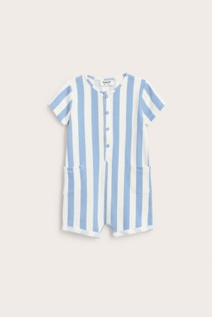 Kappahl | Kombinezon w paski, o strukturze wafla Jasnoniebieski 86 | Jasnoniebieski