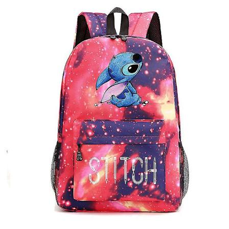 Stitch-reppu, musta tähtitaivas, suuri kapasiteetti, opiskelijareppu, vuorovesi star red