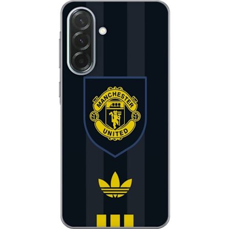 Kompatibelt Mobildeksel til Samsung Samsung Galaxy A36 Manchester United Adidas logo skjold fotballklubb plakat Premier League retro gul svart design