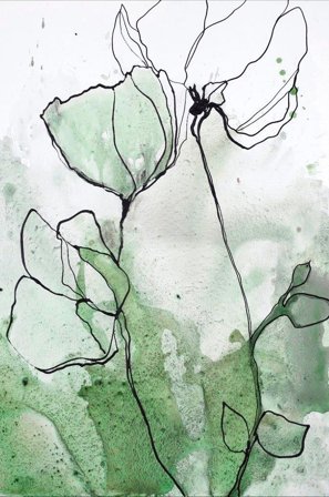 Malerifabrikken - Plakat Flowerline 2 - Grøn - Posters - Fra Homeroom