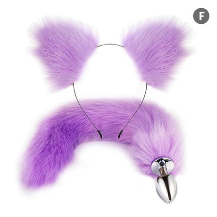 Sexet Ræv Metal Hale Plug med Hår Hale Sæt til Par Cosplay