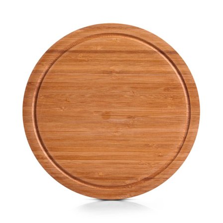 Rundt bambus skærebræt, brun, 29 x 29 x 1,2 cm