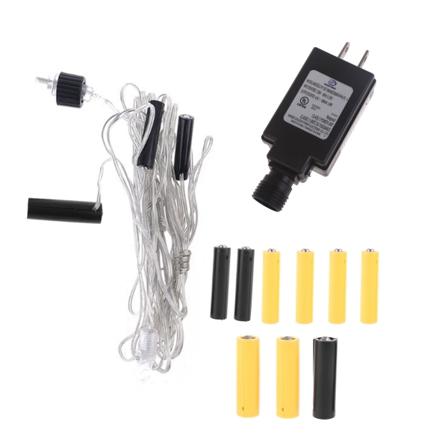 4,4 m 3-i-1 AA AAA batterieliminatorsett reparasjon for LED-lys/kamera/vifteleke