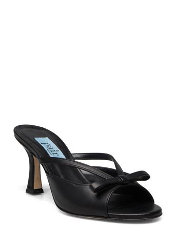 New Mule Botie Sandal Med Hæl Svart Apair*Betinget Tilbud