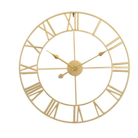 Vægur Guld, Moderne Metal Romertal Vægur Europæisk Enkelt Design Stille Ikke-Tikkende Batteridrevet Holdbart Rustfrit Kreativ_jar