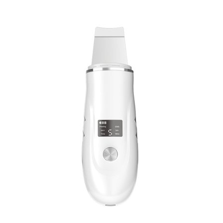 Ultralyd hudspatel ansigtsskrubber med LED-skærm, EMS, ioner og USB Type-C genopladelig