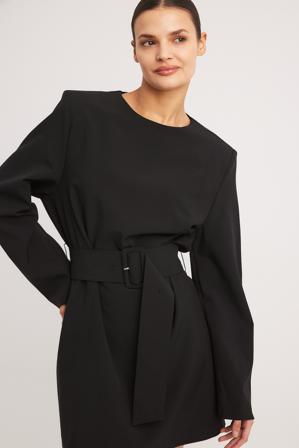 NA-KD Robe mini ceinturée - Robes avec ceinture - Noir - EU 34