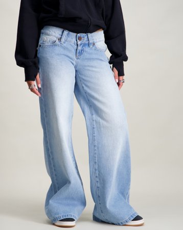 Abrand SUPER LOW WIDE KAIA WORN Blauw Jeans Meisjes - Kids Brand Store