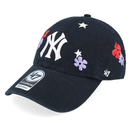 47 Brand - MLB Preto unconstructed Boné - New York Yankees MLB 47 Clean Up Cap Black Dad Cap @ Hatstore