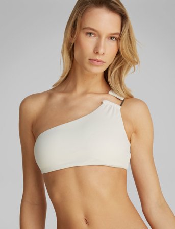 Calvin Klein One Shoulder Bralette-Rp - White - S