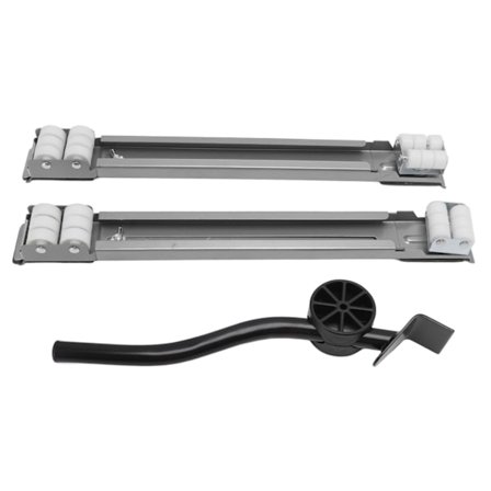 Uttrekkbar apparatrulle 300 kg lastekapasitet universal hjulbase for vaskemaskiner kjøleskap tørketromler oppvaskmaskiner tunge gjenstander sølv