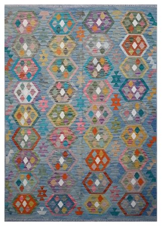 171X242 Koberec Kelim Afghán Old Style Orientální Tmavě Šedá/Tmavě Modrá (Vlna, Afghánistán) Carpetvista