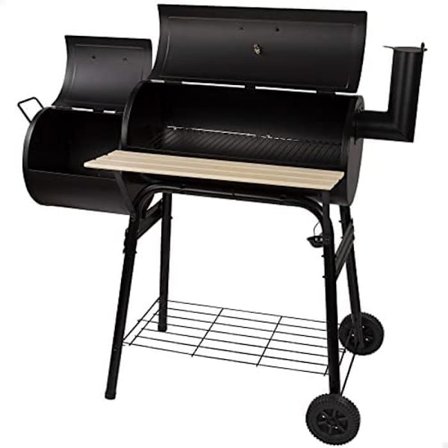 Bärbar kolgrill - Aktive - Rökare - Kapacitet 10 personer - Svart - 116x61x106 cm
