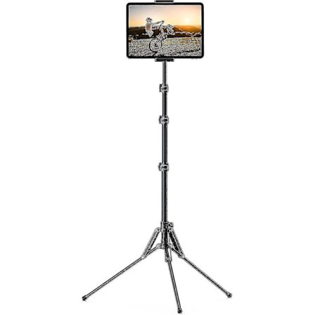 iPad Stativ, Gulv Stativ for Tablet 65" iPad Holder Mount med Justerbar Høyde Kompatibel Live Stream/Seing, Kompatibel iPad Pro 12.9/11, Air M