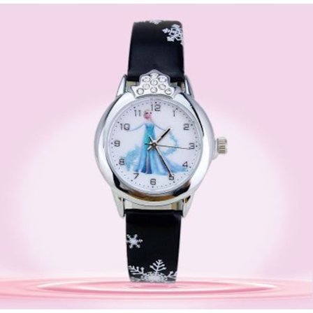 Barnklocka med läderrem, mönster: frost, ELSA helt frost, klockrem, klockrem