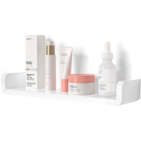 Flydende Væghylde Hvide Vægmonterede Hylder Ingen Boring Lim Hængende Opbevaring Til Badeværelse Køkken Kontor Stue Soveværelse L 19 Tommer