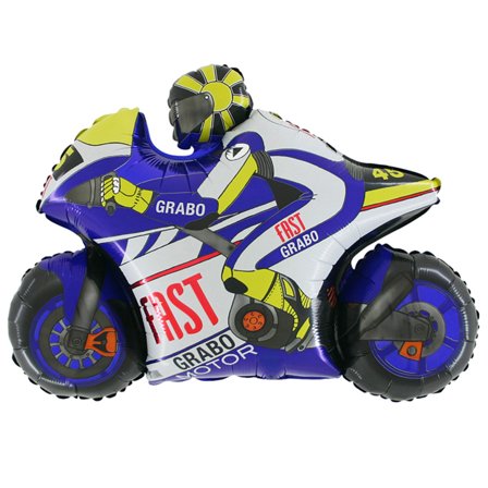 Folieballong Blå Motorcykel
