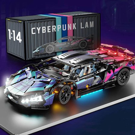 Cyberpunk Byggklossar Bilar Set Tekniska MOC Klossar Montering Leksaker Stadsracing Presenter För Vuxna Barn Pojkar 1:14 Modell