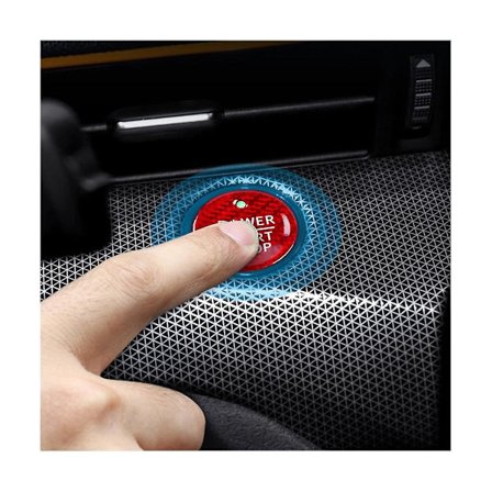 Startknapp i ekte karbonfiber for Mach-e 2021 2022 (svart)