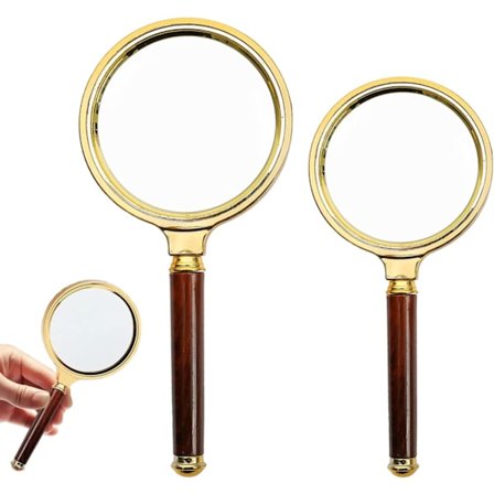 2 stk. leselupe 10x forstørrelsesglass 80mm 60mm og knusesikker