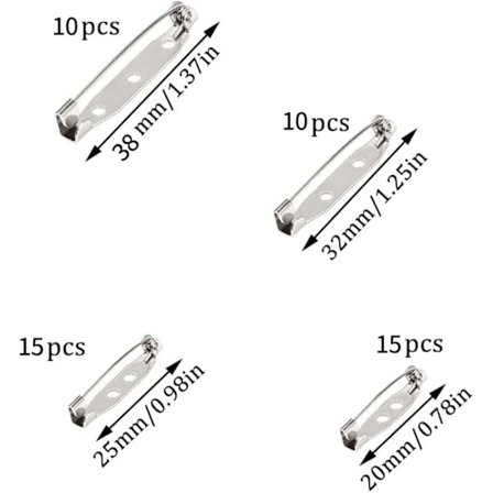 50 stk. Broche Nåle, Broche Bagsider Sølv Bar Nåle, Bagside Spænde Broche Sikkerhedsnåle til Håndværk Syning Beklædningsfremstilling Navneskilte (20, 