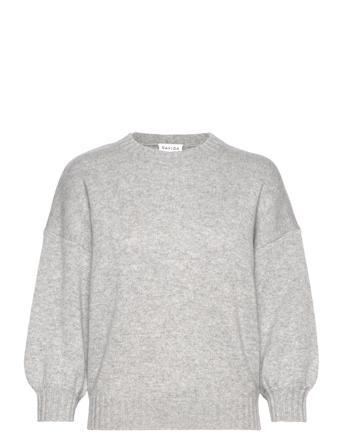 Quarter Balloon Sleeve Sweater Pullover Striktrøje Grå Davida Cashmere