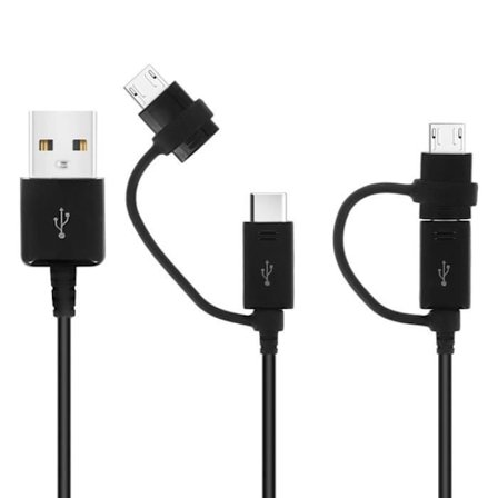 Micro-USB / USB typ-C till USB 2 i 1 kabel 1,5m Original Samsung - Svart