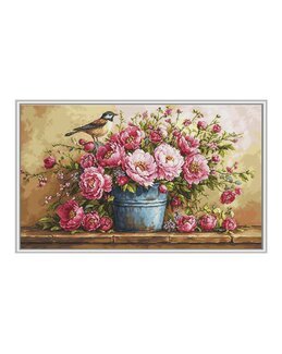 Broderikit Billede Lush Blomsterbuket - Luca-S