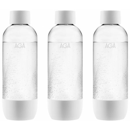 3-pack AGA AQVIA PET-pullo, 1L (valkoinen)