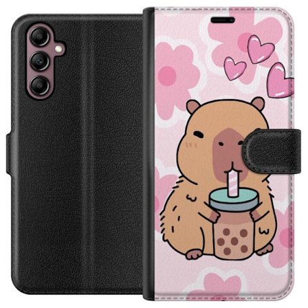 Kompatibelt Plånboksfodral till Samsung Samsung Galaxy A14 5G Kawaii Capybara Hjärtan Anime Stil Söt Design Djurmotiv TikTok Populärt Present Tjej