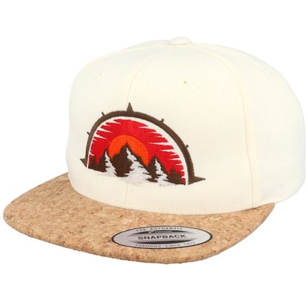 Wild Spirit - White snapback Caps - Mountain Compass Natural/Cork Snapback @ Hatstore