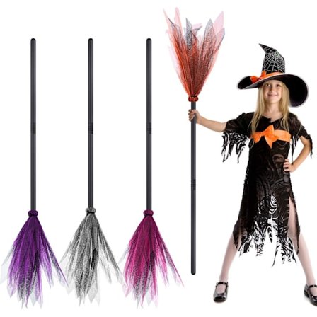 4 stk Halloween hekse kostyme rekvisitter dekorasjoner hekse kost for Halloween kostymer fest