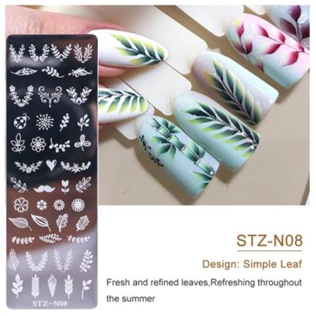 Nail Art Stämpelplåtar Julspetsblomma Stz-n08